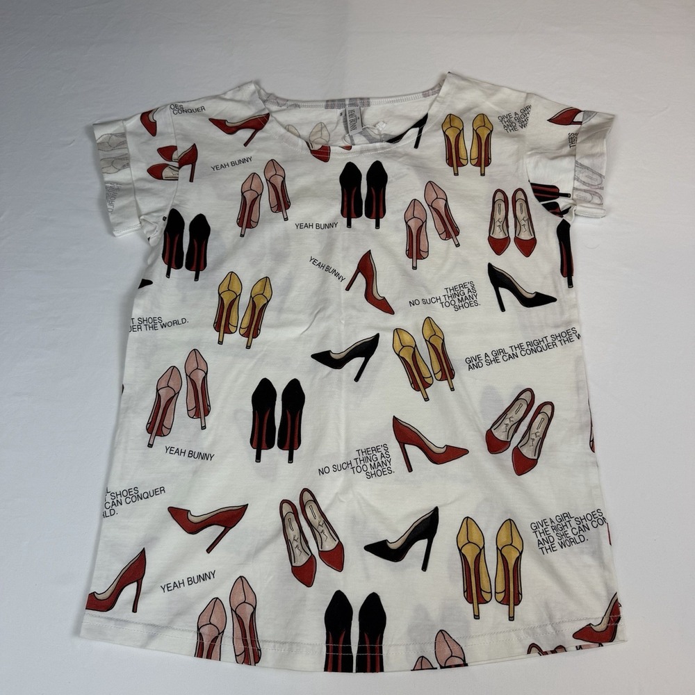 Nasty Gal x‎ Yeah Bunny High Heel Shoe T-Shirt Ladies S NWT-Artsy Indie Kitschy
